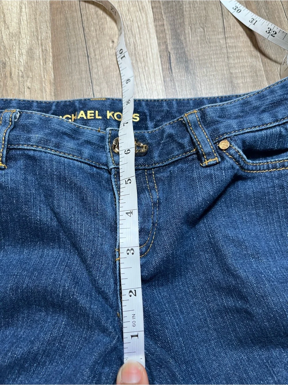 Michael Kors Petite Dark Wash Jeans with Ankle Zips, Size 2P